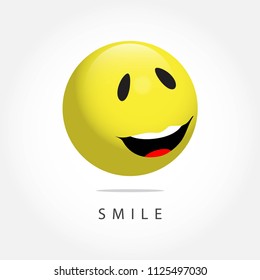Smile Emoticon Vector Template Design Illustration