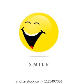 Smile Emoticon Vector Template Design Illustration