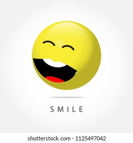 Smile Emoticon Vector Template Design Illustration