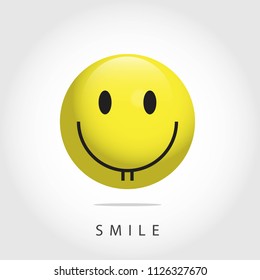 Smile Emoticon Vector Template Design Illustration