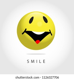 Smile Emoticon Vector Template Design Illustration