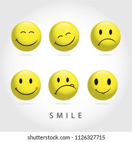 Smile Emoticon Vector Template Design Illustration