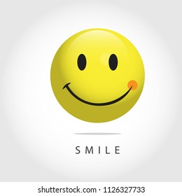 Smile Emoticon Vector Template Design Illustration