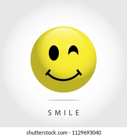 Smile Emoticon Vector Template Design Illustration