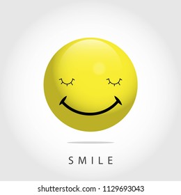 Smile Emoticon Vector Template Design Illustration