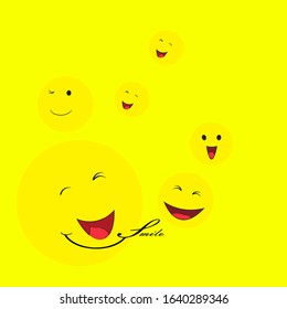 Smile Emoticon Yellow Logo Vector Template Design Illustration