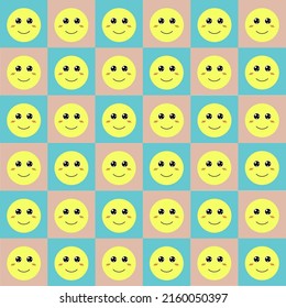 Smile emoticons faces with facial expressions.