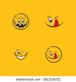 Smile emotion icon vector illustration design template
