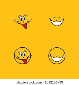 Plantilla de diseño de ilustración vectorial de icono de sonrisa