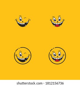 Smile emotion icon vector illustration design template