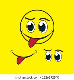 Plantilla de diseño de ilustración vectorial de icono de sonrisa