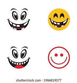 Plantilla de diseño de ilustración vectorial de icono de sonrisa