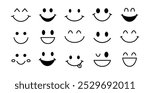 Smile emotion template. Smiling happy Icons. Funny Abstract Vector Design set. . Vector illustration