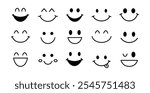 Smile emotion template. Smiling happy Icons. Funny Abstract Vector Design set. . Vector illustration