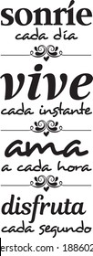 Smile every day, live every moment, love every hour, enjoy every second - wall decals - inspirational quotes