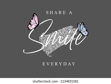 smile everyday butterfly design vector illustration