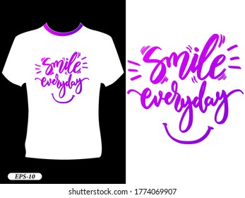 Smile everyday typography design t-shirt