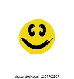 smile expression flat vector logo design