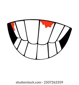 Smile expression, mouth eyes, tasty emoji, vector cartoon line style, toothless, Colourfull tooth. Mouth and Tooth vector Syle, Symbol and Sign.