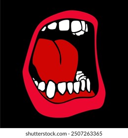 Smile expression, mouth eyes, tasty emoji, vector cartoon line style, toothless, Colourfull tooth. Mouth and Tooth vector Syle, Symbol and Sign.