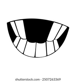 Smile expression, mouth eyes, tasty emoji, vector cartoon line style, toothless, Colourfull tooth. Mouth and Tooth vector Syle, Symbol and Sign.