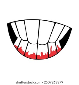 Smile expression, mouth eyes, tasty emoji, vector cartoon line style, toothless, Colourfull tooth. Mouth and Tooth vector Syle, Symbol and Sign.