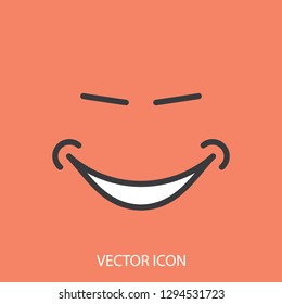 smile, eye winks, line sign, icon vector