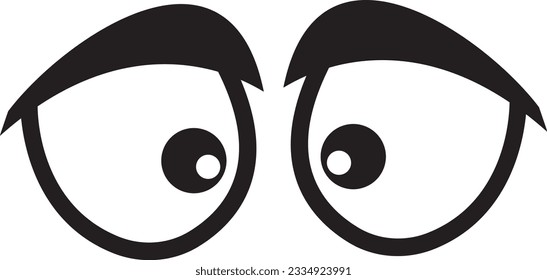 Smile eyes look away. Emoji. A sticker for a chat message. Isolated vector illustration on white background