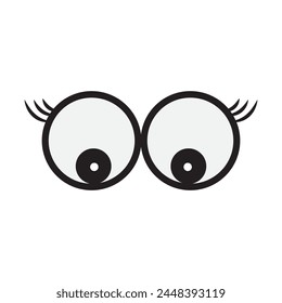 Smile eyes look away. Emoji. A sticker for a chat message. Isolated vector illustration on white background.eps10