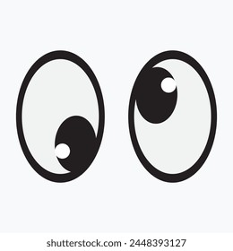 Smile eyes look away. Emoji. A sticker for a chat message. Isolated vector illustration on white background.eps10