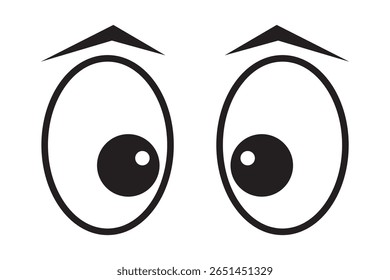 Smile eyes look away. Emoji. sticker for a chat message. Isolated vector illustration