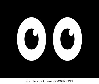 Smile eyes look into the frame. Emoji. A sticker for a chat message. Isolated vector illustration on black background.
