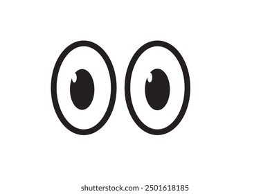 Smile eyes look into the frame. Emoji. A sticker for a chat message. Isolated vector illustration on white background.