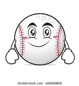 Smile face baseball cartoon character