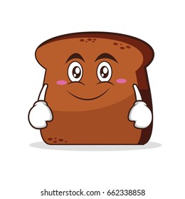 Smile face bread cartoon character vector art