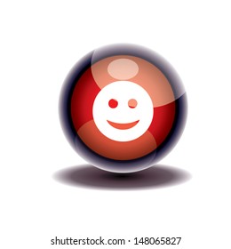 smile face button.  vector illustration