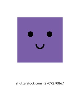 smile face cartoon square shape