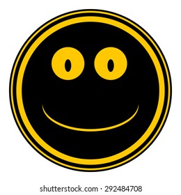 Smile face circle button on white background. Vector illustration.