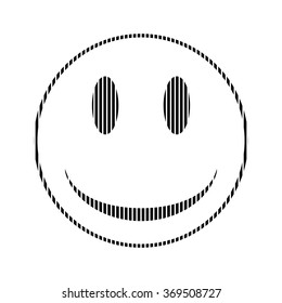 Smile face circle sign on white background. Vector illustration.