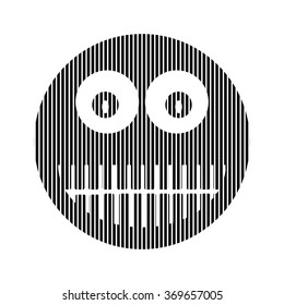 Smile face circle sign on white background. Vector illustration.