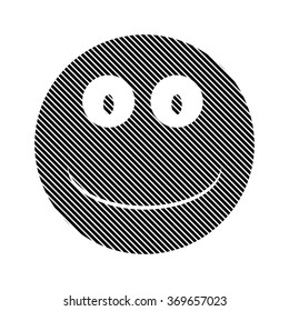Smile face circle sign on white background. Vector illustration.