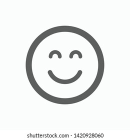 Smile face with closed eyes icon symbol vector