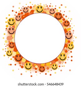 Smile face with colorful  for text background. icon background. design vector illustration.
