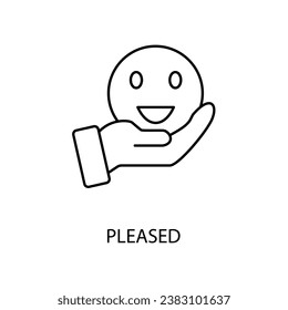 Icono de la línea de concepto de sonrisa. Ilustración de elemento simple. Diseño de símbolo de contorno de la cara sonriente.
