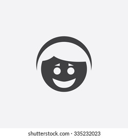 smile face cut identity template icon design element