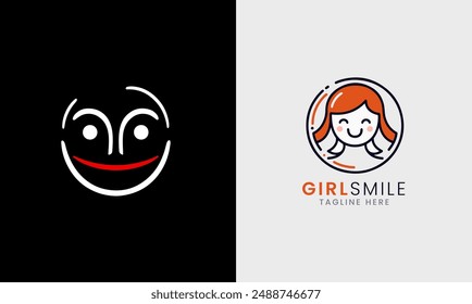 Smile face, cute lady face, rose face, slime, happy emoji beauty sign graphic fun circle