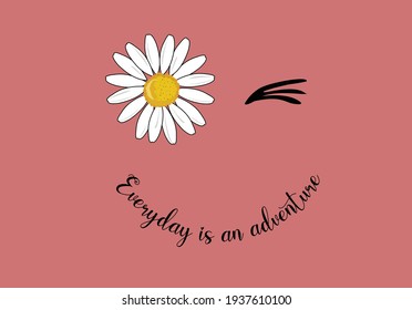 smile face with daisy flower