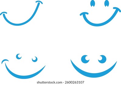 Smile face in different style in vector