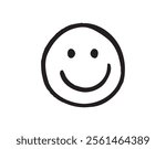 Smile face Doodle sketch style icon. Smiling face hand drawn, happy emotion concept. Vector illustration