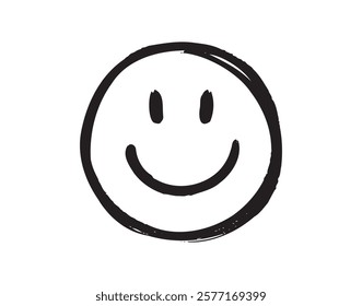 Smile face Doodle sketch style icon. Smiling face hand drawn, happy emotion concept. Vector illustration